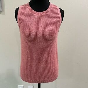 Loft knit sweater vest pink XS petite
